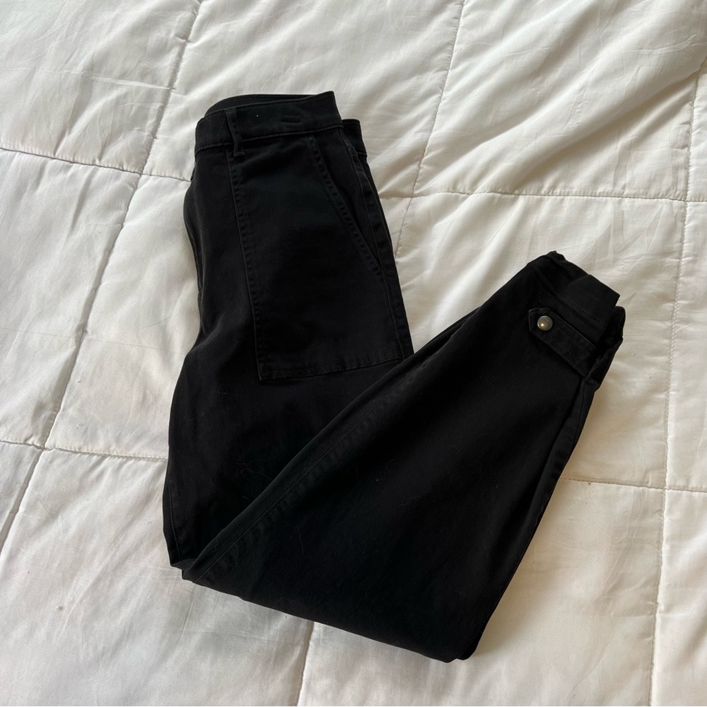 Express Black Ankle Cropped Jeans with Stretch Fit